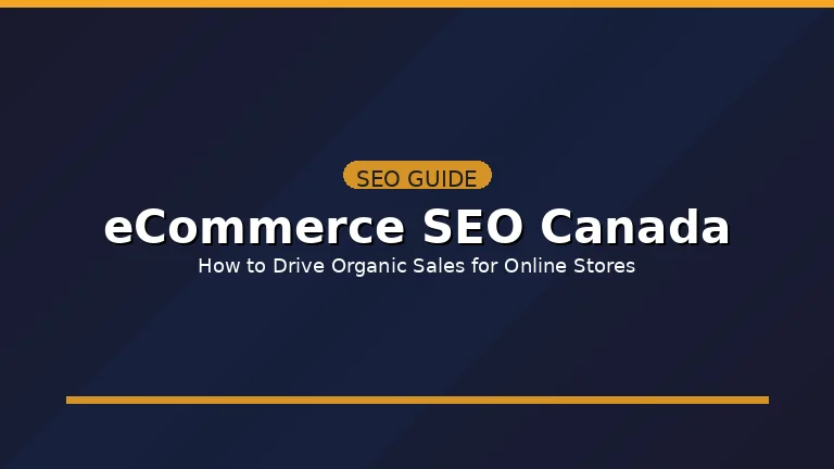 eCommerce SEO Canada guide showing online store sales growth and organic traffic